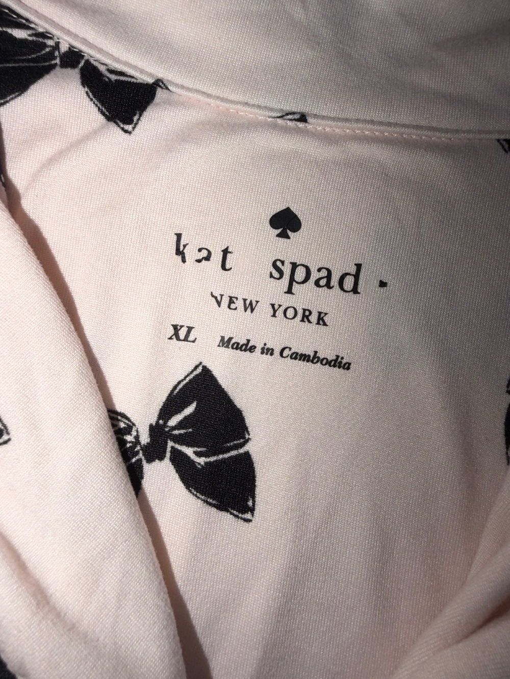 Kate Spade Bow Print Pajama Top - Picture 2 of 5
